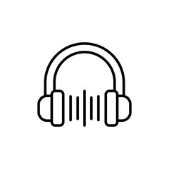 Music streaming outline icons, minimalist vector illustration ,simple transparent graphic element .Isolated on white background