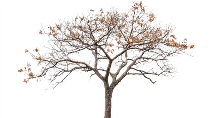 Obraz premium tree with yellow leaves isolated on white background