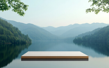 Obraz premium Natural and fresh background of e-commerce products display table