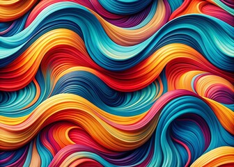 Obraz premium Curved Wave Lines Abstract Seamless Pattern for Modern Design Projects