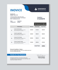 Modern Invoice form design template vector, Creative And Modern Invoice Design 2025/2026, New Invoice Template Design