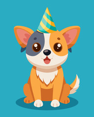 Puppy wearing party hat celebration mammal animal.