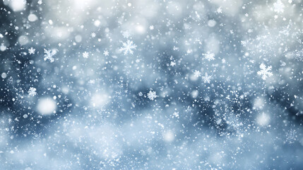 Snowflakes falling in a winter scene