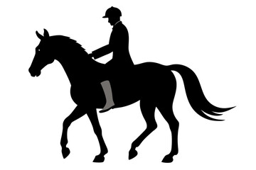 Horse And Rider Silhouette vector illustration