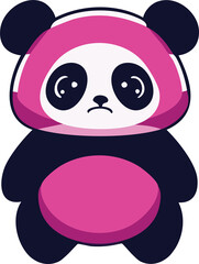 Fototapeta premium Cute Cartoon Panda Character in Sticker Style with Street Art Aesthetic