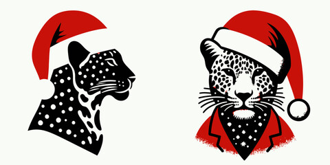 Leopard in a Santa Hat A Festive Surprise