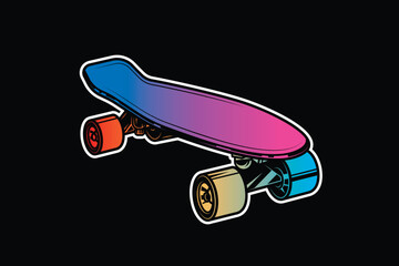 Retro skateboard. Original vector illustration in vintage style. T-shirt design.