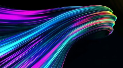 Abstract 3d rendering of twisted lines. Modern background design, illustration of a futuristic shape