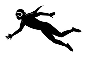 Scuba Diver Silhouette vector illustration