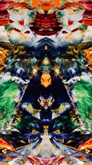 Abstract background art . Ethnic pattern. Mixtures of oil paint. Trendy hand painting canvas. Wall decor and Wall art prints Idea. 3D Texture. Art object