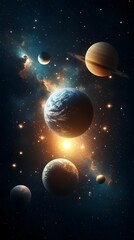 Bright Glowing Stars in a Seamless Cosmic Pattern