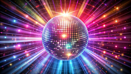 disco ball with lights, disco, ball, light, party, sphere, disco ball, design, illustration, vector, music, mirror, club, circle, star, dance, technology, party, glitter, bright, night, earth, round