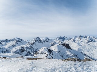 Snowy mountains of Briançon in Serre Chevalier