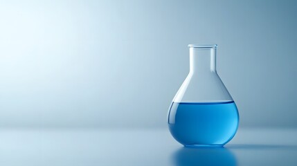 A Single Erlenmeyer Flask Filled with Blue Liquid