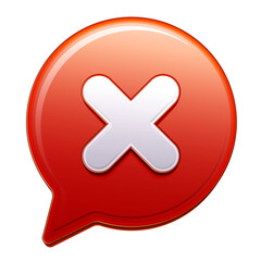 Obraz premium Isolated red bubble chat icon with crossed line
