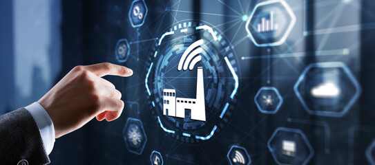 Smart industry. Technology process automation concept