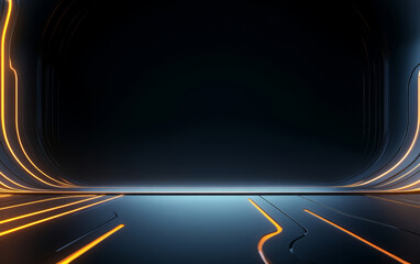 Background of e-commerce product booth integrating fashion and technology elements