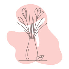 simple flower in a vase illustration design