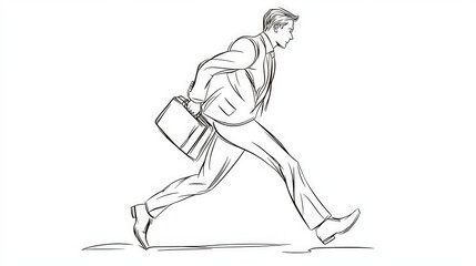 Fototapeta premium Outline of a businessman