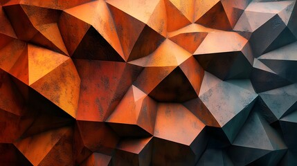 Abstract Rusty Metal Geometric Polygon Background