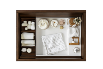 Traditional Wooden Changing Table with Elegant Design and Durable Finish for a Timeless Nursery Look Isolated on Transparent Background