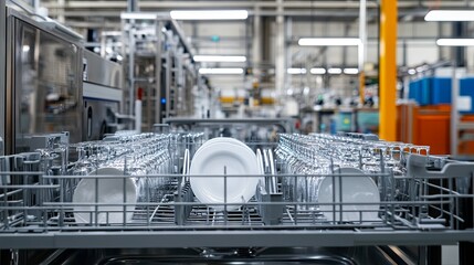 Production Dishwasher in the factory