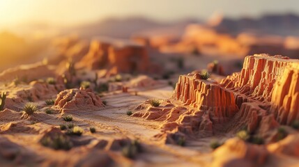 Sunlit Desert Landscape
