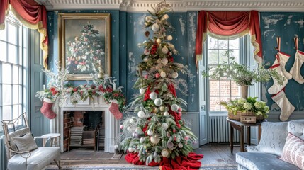 Elegant Christmas Decor in Cozy Living Room