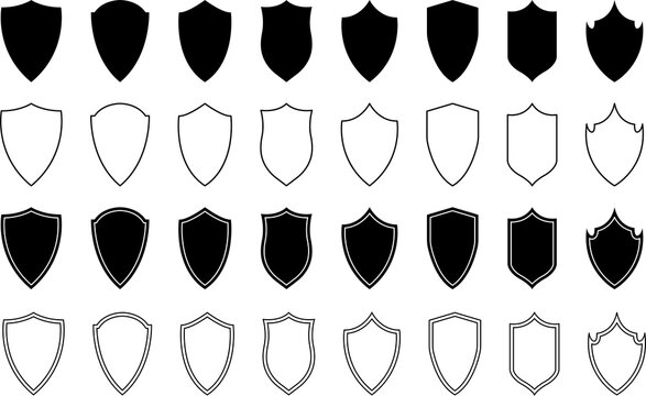 Set of security shield icons	
