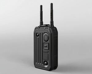 Walkie Talkie Black. Communication Device for Military Talking