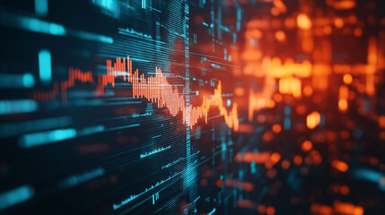 Fototapeta premium Abstract financial chart with arrow