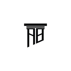 AB monogram logo design letter text name symbol monochrome logotype alphabet character simple logo