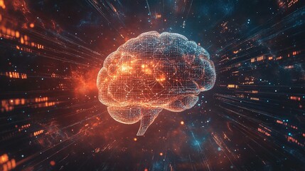 a colourful brain neurons 