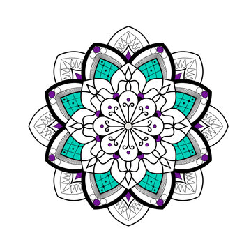 beautiful and attractive mandala design for coloring book, soothing and simple mandala art
