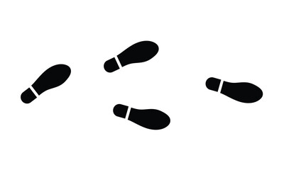 Human shoe footprints isolated on white background