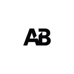 AB monogram logo design letter text name symbol monochrome logotype alphabet character simple logo