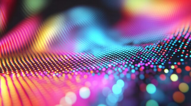 Digital noise with colorful dots, forming a playful and modern abstract pattern