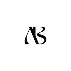 AB monogram logo design letter text name symbol monochrome logotype alphabet character simple logo