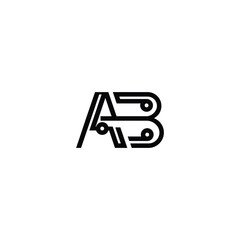 AB monogram logo design letter text name symbol monochrome logotype alphabet character simple logo