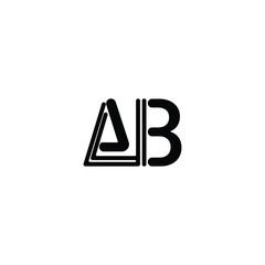 AB monogram logo design letter text name symbol monochrome logotype alphabet character simple logo