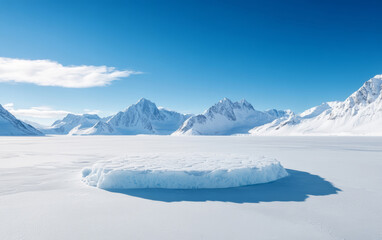  Fresh and natural winter snow and ice theme e-commerce product display background