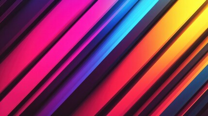 Fototapeta premium Gradient stripes in neon colors, creating a vibrant and futuristic abstract look