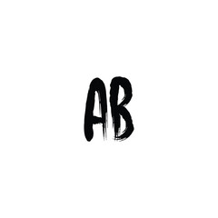 AB monogram logo design letter text name symbol monochrome logotype alphabet character simple logo