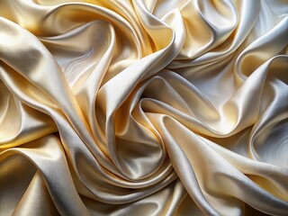 Obraz premium Elegant White and Gold Wavy Fabric in Candid Photography Style