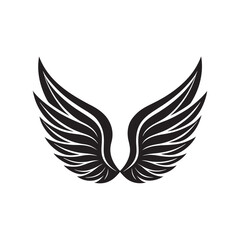 Airy Wings Silhouette Vector Graphic for Aviation and Flight Logos