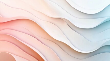 Smooth lines in pastel gradients, flowing elegantly to create a minimalistic abstract design