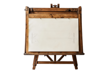 Adjustable Drawing Table with Tilting Surface for Comfortable Sketching with Isolated on Transparent Background