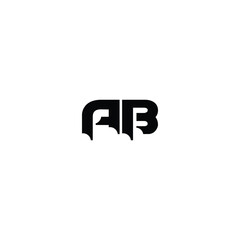 AB monogram logo design letter text name symbol monochrome logotype alphabet character simple logo