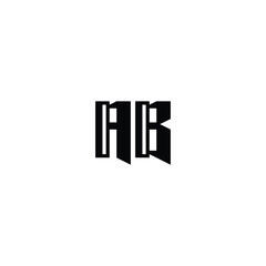 AB monogram logo design letter text name symbol monochrome logotype alphabet character simple logo
