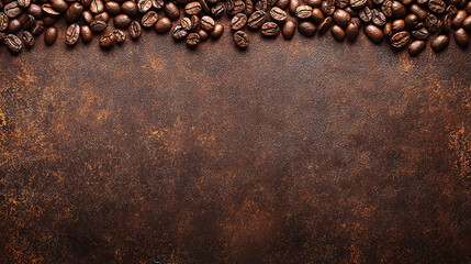 Roasted coffee beans and cinnamon can serve as a background. with copy space image. Place for adding text or design